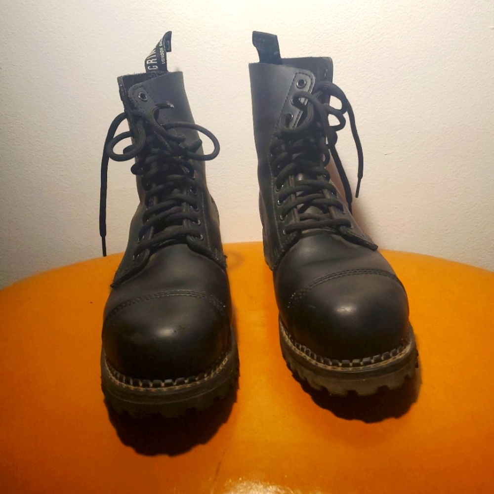 Black combat boots